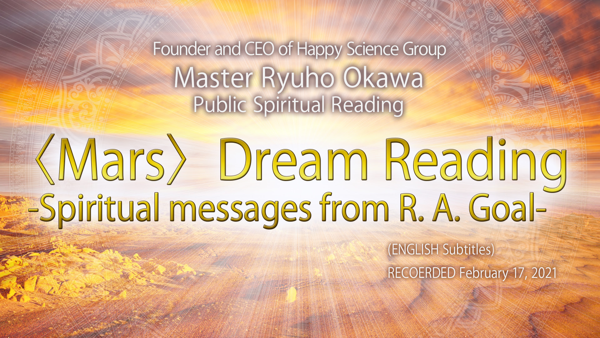 Dream Reading - Spiritual messages from R. A. Goal -